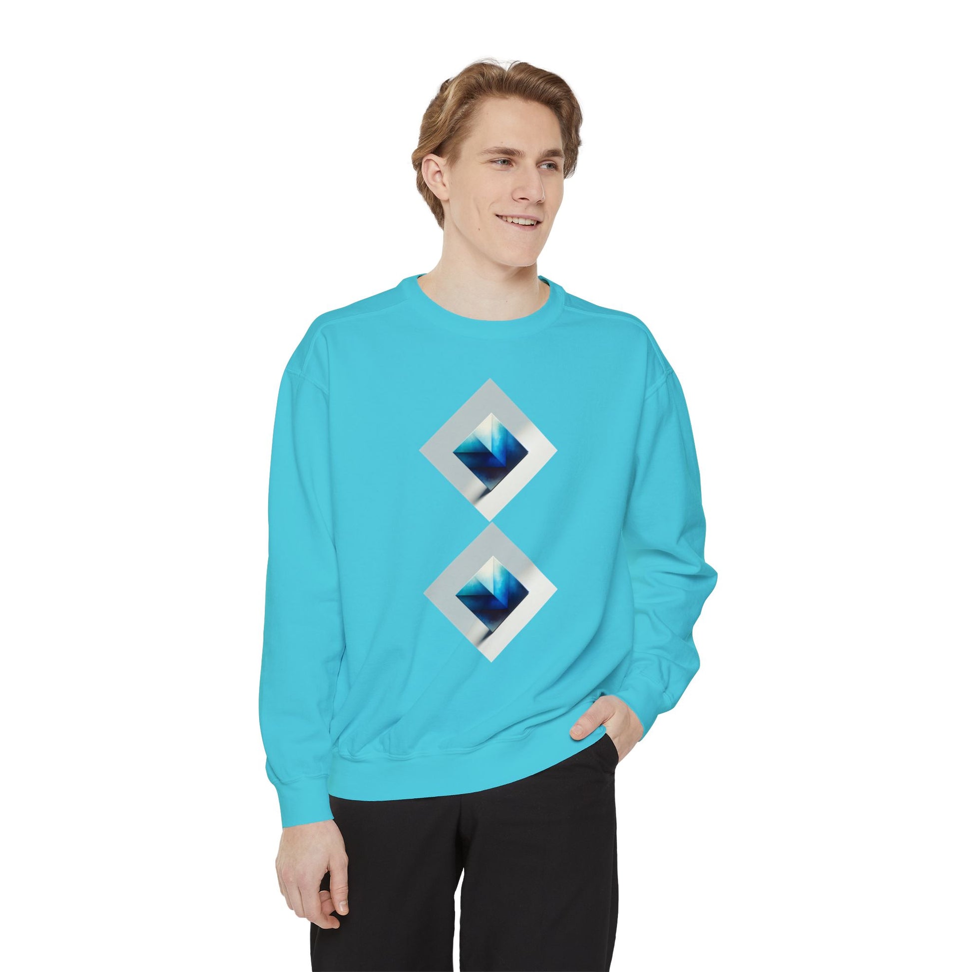 ZLF Designer Blue Square Unisex Sweatshirt - Zion Legend Fashions