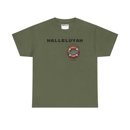 Halleluyah Safe Vacation  Unisex Heavy Cotton Tee Shirt is created for the purpose of all tourist and  travellers.