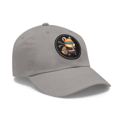 Tricky Mouse Dad Hat with Leather Patch (Round)