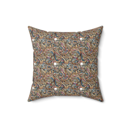 Multi Colour Spun Polyester Square Pillow