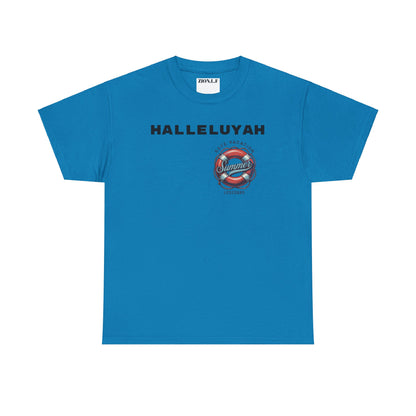 Halleluyah Safe Vacation  Unisex Heavy Cotton Tee Shirt is created for the purpose of all tourist and  travellers.