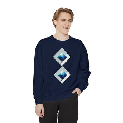 Blue Square Unisex Garment-Dyed Sweatshirt