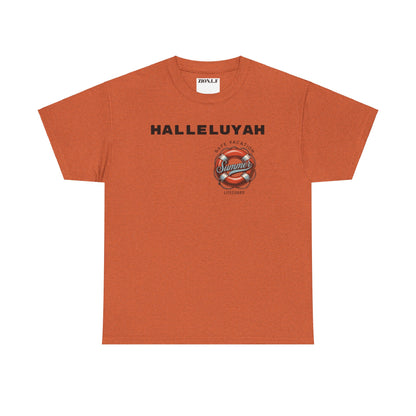 Halleluyah Safe Vacation  Unisex Heavy Cotton Tee Shirt is created for the purpose of all tourist and  travellers.