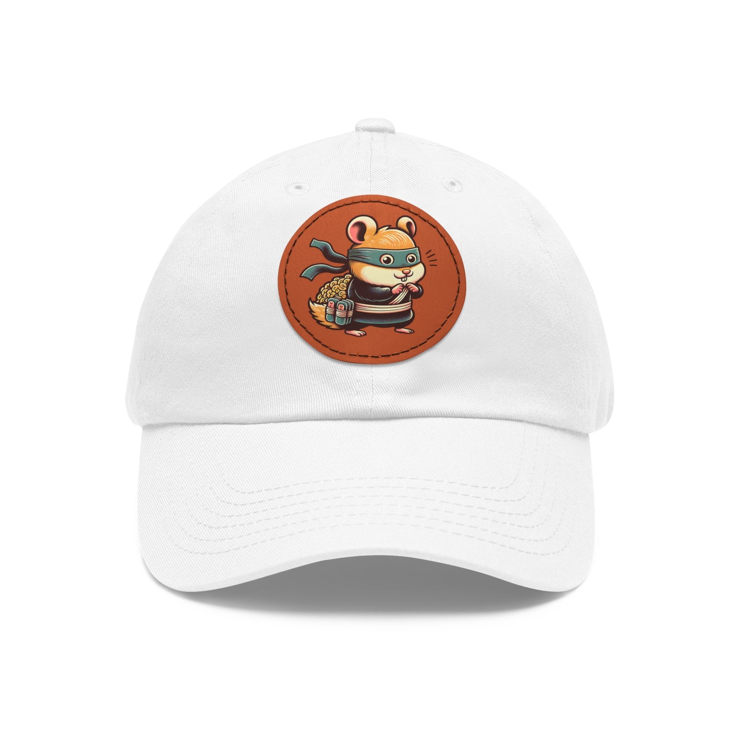 Tricky Mouse Dad Hat with Leather Patch (Round)