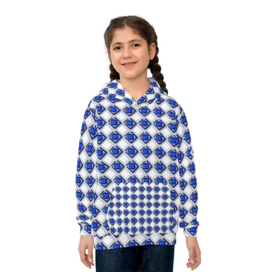 ZLF Blue Square Fashion Children's  Hoodie