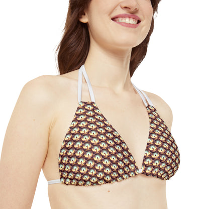 Fantasy Strappy Triangle Bikini Top (AOP)