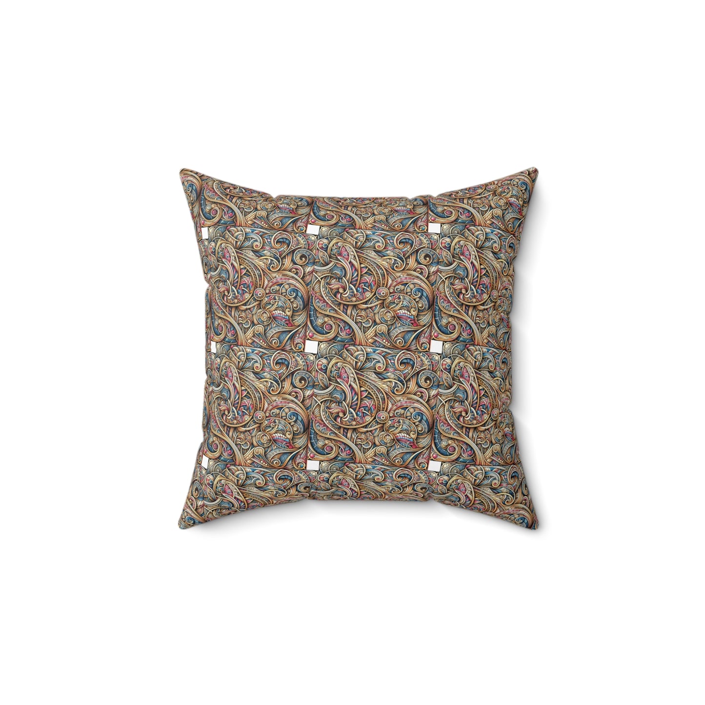 Multi Colour Spun Polyester Square Pillow