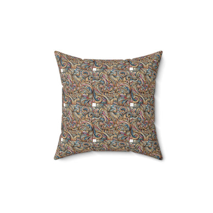 Multi Colour Spun Polyester Square Pillow