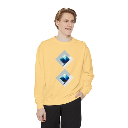 Blue Square Unisex Garment-Dyed Sweatshirt