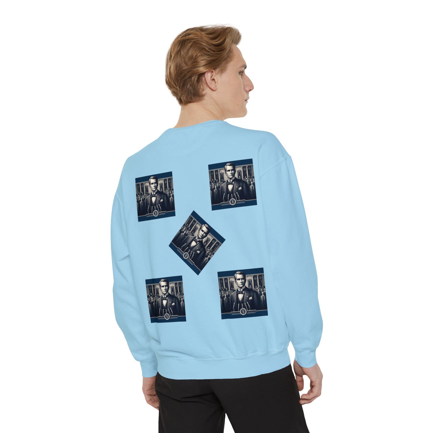 Bleu Square Unisex Garment-Dyed Sweatshirt