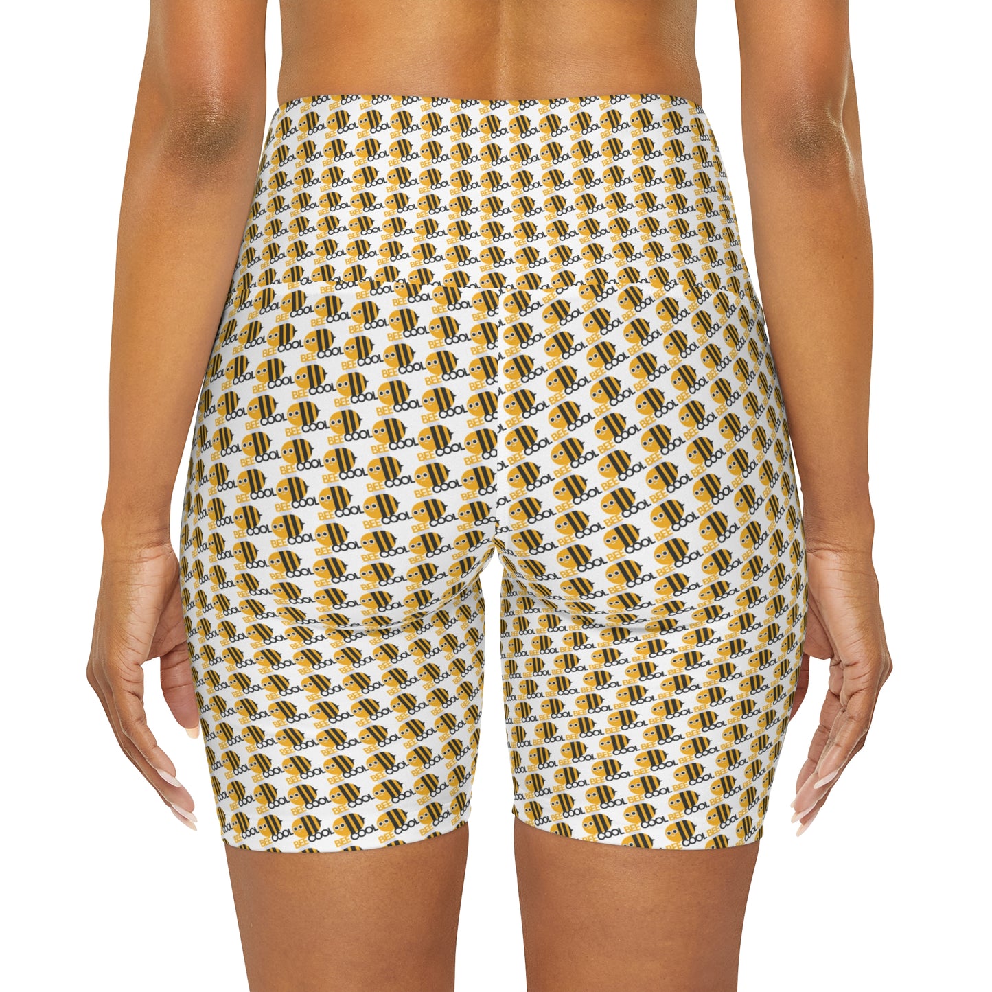 Bees High Waisted Yoga Shorts