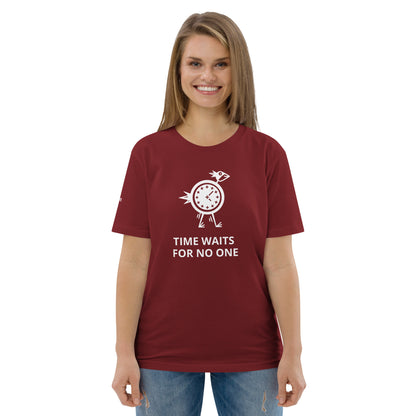 TIME WAITS FOR NO ONE Unisex organic cotton t-shirt