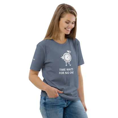 TIME WAITS FOR NO ONE Unisex organic cotton t-shirt