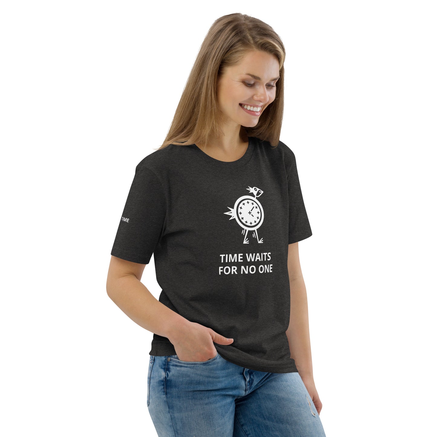 TIME WAITS FOR NO ONE Unisex organic cotton t-shirt