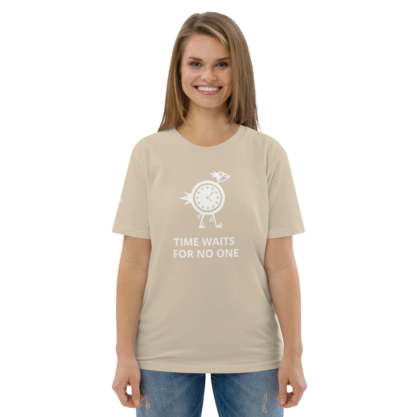 TIME WAITS FOR NO ONE Unisex organic cotton t-shirt