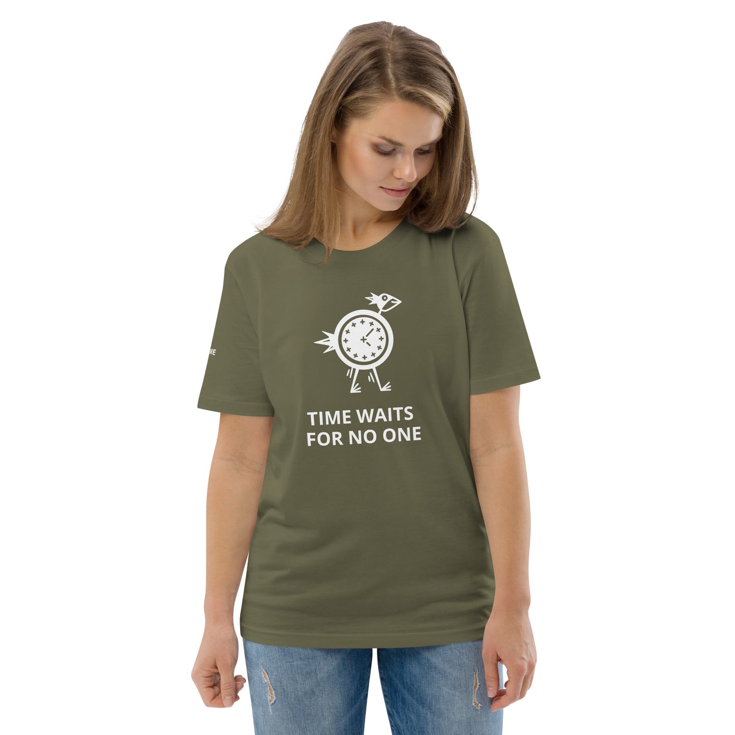 TIME WAITS FOR NO ONE Unisex organic cotton t-shirt