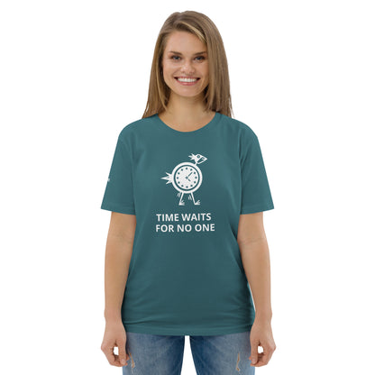 TIME WAITS FOR NO ONE Unisex organic cotton t-shirt