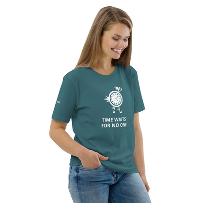 TIME WAITS FOR NO ONE Unisex organic cotton t-shirt