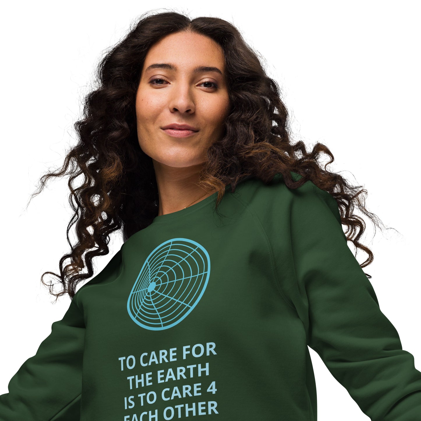 To Care For The Earth Unisex Organic Raglan Sweatshirt