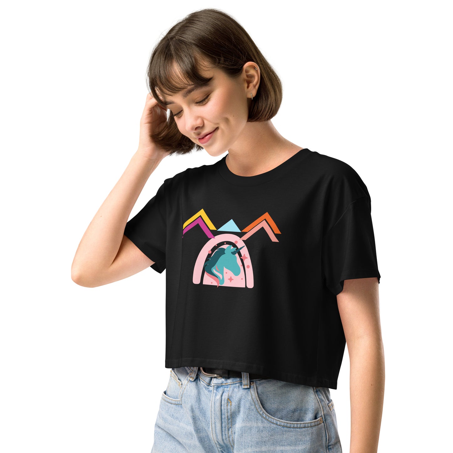 Unicorn World Women’s Crop Top Tee