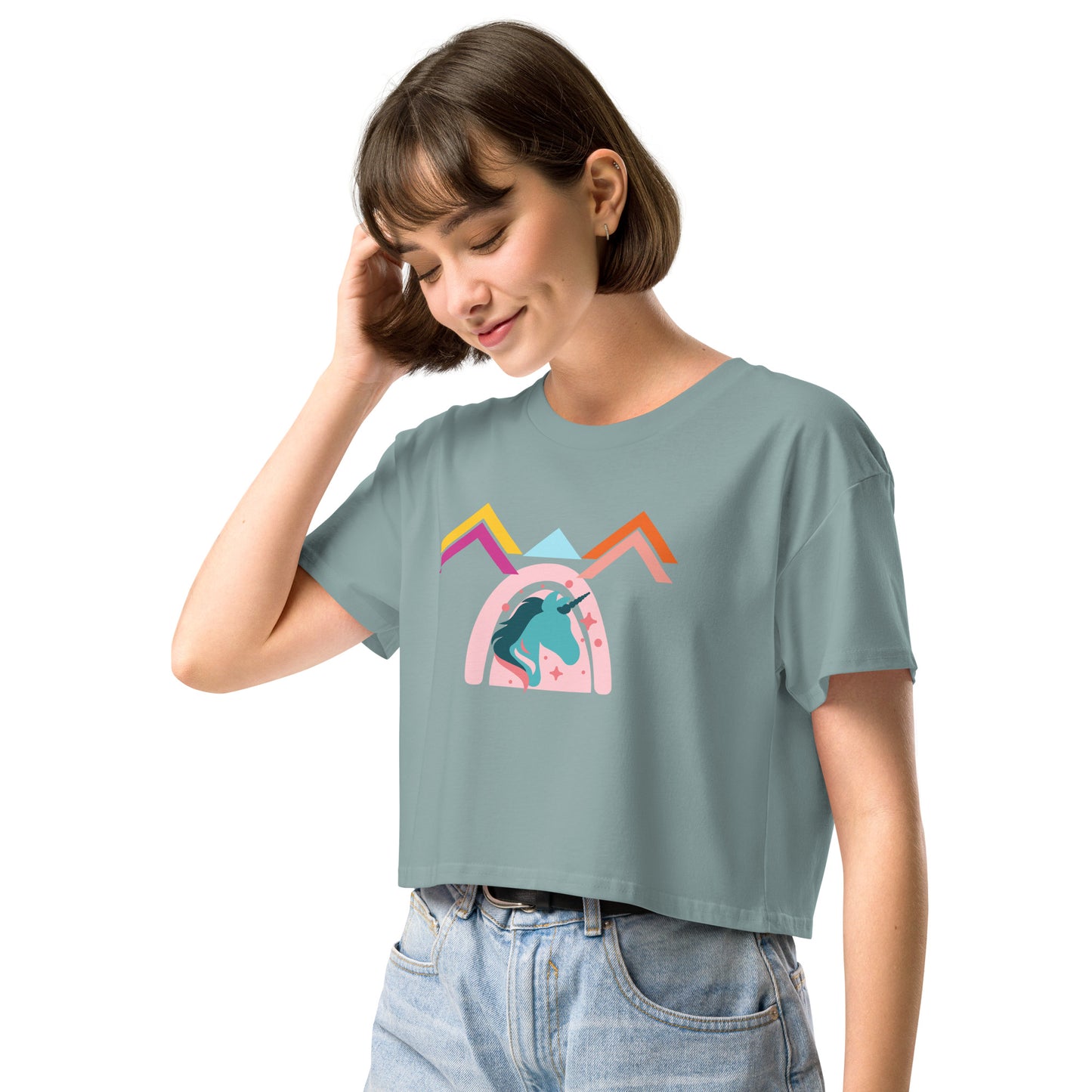 Unicorn World Women’s Crop Top Tee