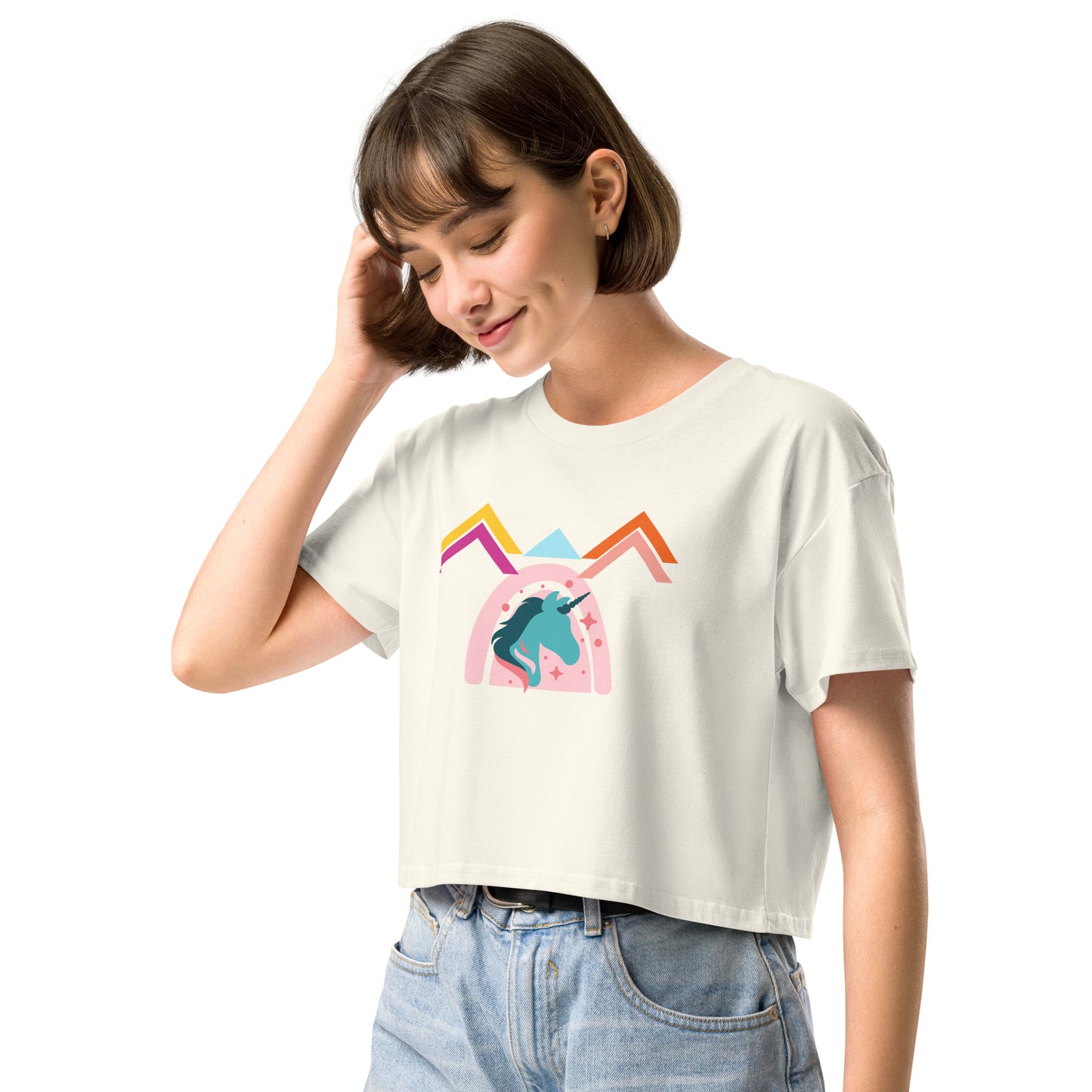 Unicorn World Women’s Crop Top Tee