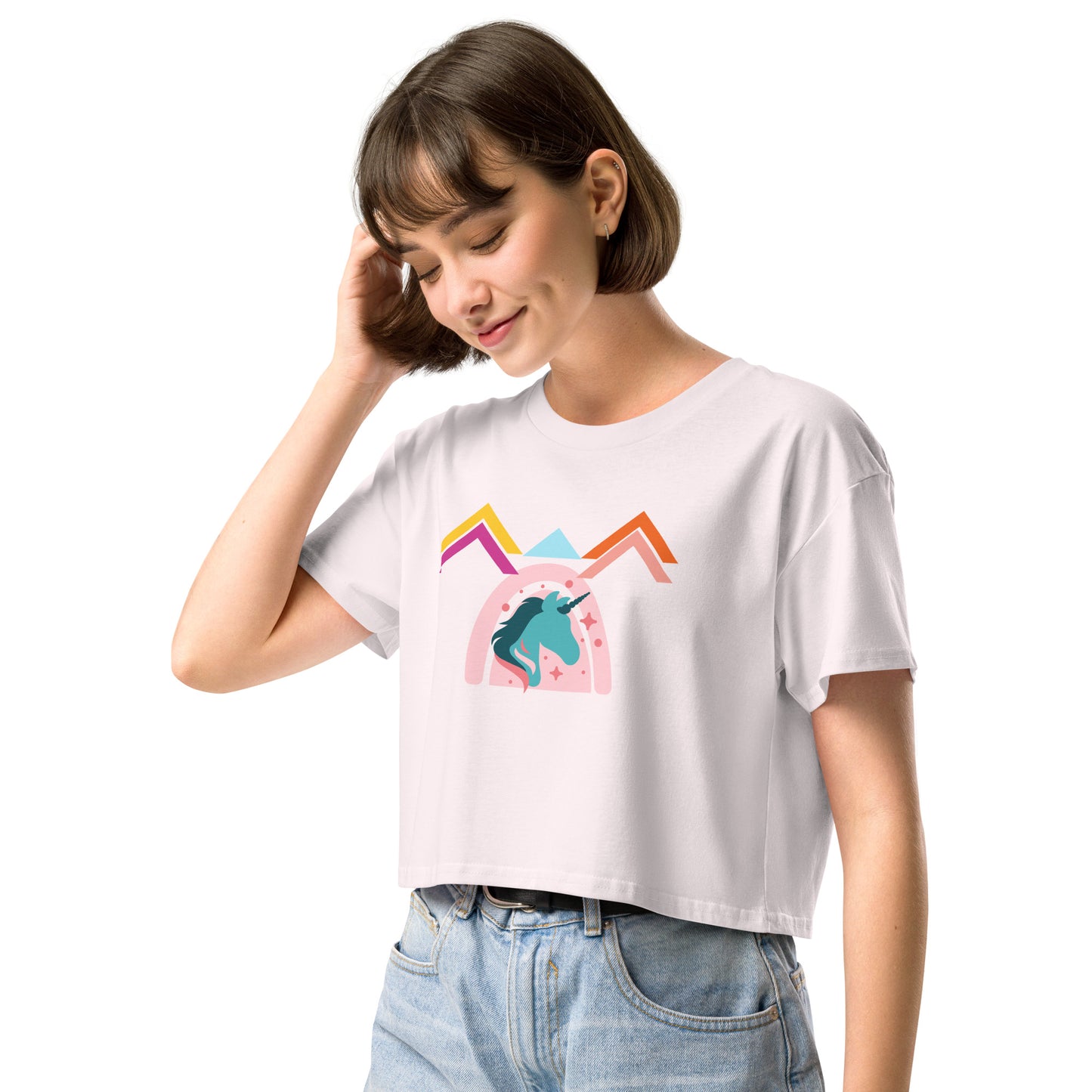 Unicorn World Women’s Crop Top Tee