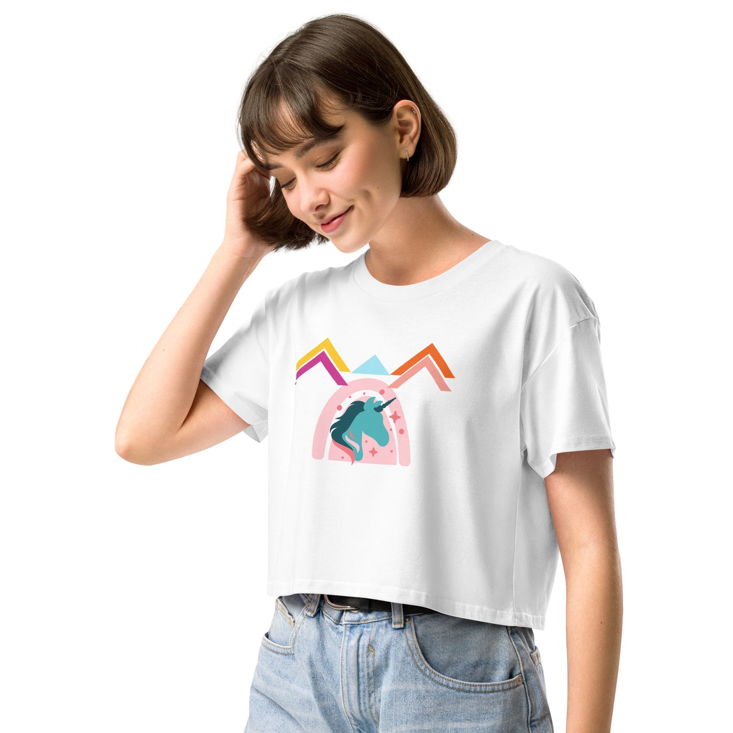 Unicorn World Women’s Crop Top Tee