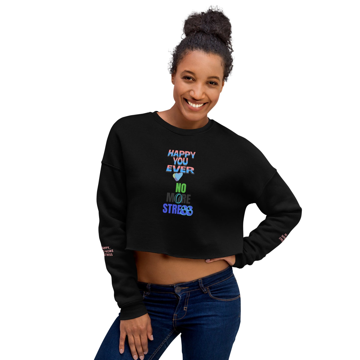 No More Stress Crop Womens Sweatshirt